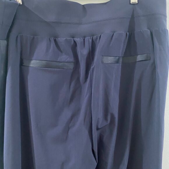 Athleta Nolita Tuxedo Stripe Wide Leg Pant - Navy 18 - Picture 9 of 12